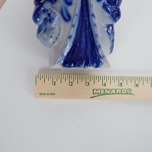 Eldreth Pottery Salt Glaze Santa Blue Stoneware 9” Father Christmas Signed 2011 - Picture 9 of 10